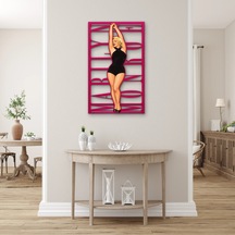 Retro Siyah Mayolu Pin-up Metal Tablo 31x50 Cm Çok Renkli