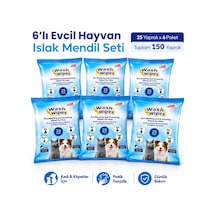 Biopet Active Wash Wipes Kedi Köpek Islak Mendil 6 Lı Set 150 Yaprak