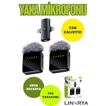 2ın1 Kablosuz Ikili Yaka Mikrofonu Android Kamera Apple Uyumlu iPhone Stüdyo Mikrofonu Ses Video Canlı Yayın