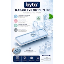 Kapaklı Yıldız Buz Kalıbı - Pp+tpe Plastik, Gıda Temasına Uygun, Sızdırmaz, Kolay Çıkarılabilir Mor Pembe Mavi 1 Adet Karışık Renkte Gönderilir Diğer