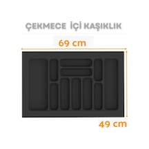 Çekmece İçi Kaşıklık Ve Kepçelik Düzenleyici Antrasit 69x49 Cm 62x40 Cm Kadar Kesilebilir Antrasit