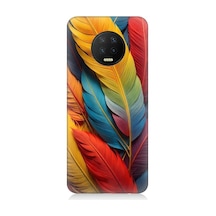 Infinix Note 7 Uyumlu Pastel Renkli Tüyler Desenli Silikon Kılıf