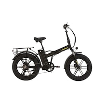 Bisan E-folding Gaz Kollu F4 Elektrikli Katlanır Bisiklet 43cm Md 20 Jant 7 Vites Mat Siyah Sarı Çok Renkli