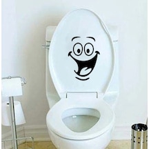 Klozet Banyo Sticker Komik Resim 4 Siyah