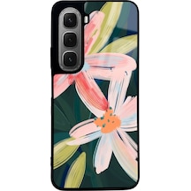 İnfinix Hot 60i Suluboya Çiçek Tasarımlı Glossy Telefon Kılıfı Çok Renkli