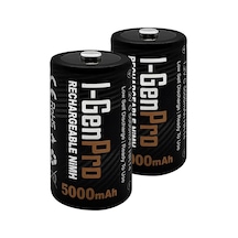 Batteries Pro Hr14 C Orta Boy 5000 Mah Şarj Edilebilir C Boy 1.2v Ni-mh Şarjlı Pil 2'li Paket