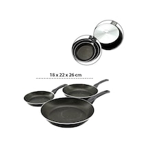 Papilla Tava 18-22-26 Cm 3 Adet Set Ragnar Teflon Tek Saplı Dış Teflon İç Teflon + Kırçıl - 8'li Paket Diğer
