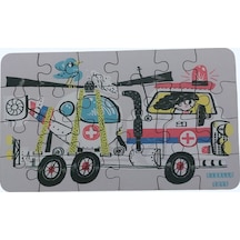 Helicopter Ambulance - Helikopter Ambulans / Small Puzzle 3-7 Yaş 24 Parça