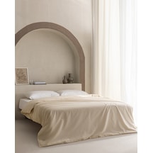 Madame Coco Manon King Size %100 Pamuk Ranforce Düz Nevresim - Bej Ekru
