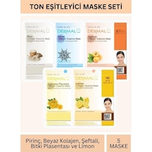 Dermal Ton Eşitleyici Pirinç Beyaz Kayısı Bitki Plasentası Ve Limon Özlü Maske Seti 23gr X 5adet