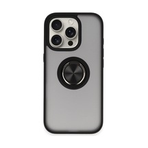 Apple İphone 16 Pro Kılıf Montreal Yüzüklü Silikon Kapak - Siyah 0.2M-Çok Renkli
