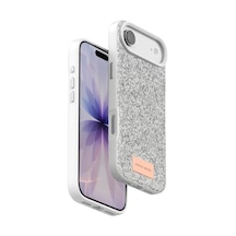 Onegif Apple İphone 17 Air Bright Simli Kapak - Beyaz Gümüş