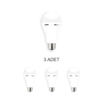 Ct-4229 Şarjlı Led Ampul Beyaz 9w 3 Adet