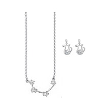 Chavin Zirkon Taşlı Kova Burç Kolye Küpe Seti Dt24x Gümüş