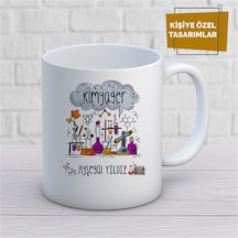Kişiye Özel İsim Yazılabilir Kimyager Kupa Bardak Çok Renkli