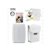 Instax Mini Link 3 Beyaz Akıllı Telefon Yazıcısı Beyaz Çanta Deri Albüm Ve 20'li Mini Film Beyaz