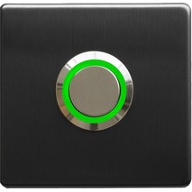 Lockway Z-201sy Siyah Paslanmaz Tek Kontak Zil Butonu Yeşil Led