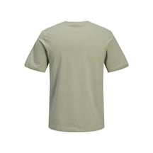 Jack & Jones Jorcatskılls Front Baskılı Erkek Tişört Bisiklet Yaka Kısa Kollu Açık Yeşil