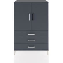 Hyperion Dolap 2 Raflı 3 Çekmeceli 2 Kapaklı 88x44x134 Antrasit-antrasit Antrasit
