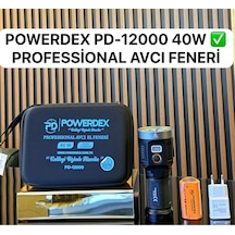 Pd-12000 Profesyonel Şarjlı Avcı El Feneri 40w 4000 Lümen Çok Renkli