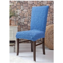 Mavi Bürümcük Esnek Kumaşlı Sandalye Örtüsü