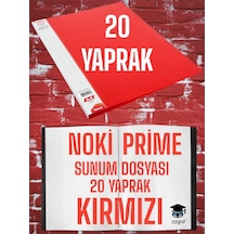 20 Yaprak Kırmızı A4 Sunum Dosyası Noki Prime Yüksek Kalite Poşet Kalınlığı Yerli Üretim Çok Renkli