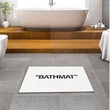 Evaşk Banyo Paspası İpeksi Kadifemsi Halı Yüzey Kaymaz Taban 45x75 BM00445B Beyaz