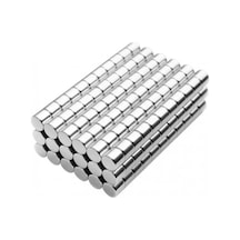100 Adet 4x4 Mm Yuvarlak Neodyum Mıknatıs N35 Güçlü Magnet Nikel Kaplama Lisinya