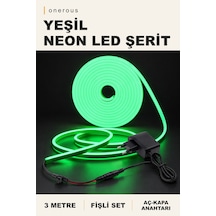 Onerous 3 M Yeşil Neon Led Şerit, Anahtarlı, Fişli
