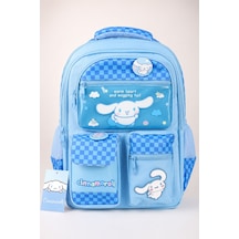 X Dekomus Lisanslı Cinnamoroll Yeni Sezon Blue Cloud Collection Büyük Boy Okul Çantası Açık Gri