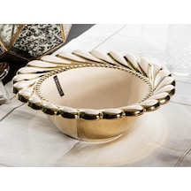 Royking Callavi Yuvarlak Salata Kasesi 29 Cm Krem Gold Gbo 172