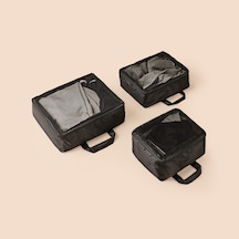 Living 3'lü Valiz İçi Organizer Set - Siyah