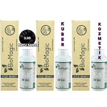 Natural Colors 3.00 Koyu Kahve Organik İçerikli Amonyaksız Kalıcı Saç Boyası 3 Boya Oksidan
