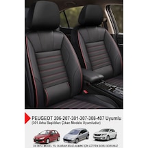 Stone Deri Oto Koltuk Kılıfı - Bel Destekli Peugeot 206-207-208-306-307-407 Uyumlu