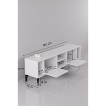 Bezos Linya Tv Sehpası Suntalam Beyaz 160x35 Cm Ventra
