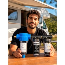 Car-fil Karavan, Tekne & Tiny House 4 Fonksiyonlu Pratik Mobil Su Deposu Dolum Filtresi Tortu, Klor Ve Kireç Önleyici