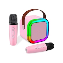 K12 Karaoke Mikrofonlu Bluetoth Hoparlör 5w Kablosuz Mikrofonlu Speaker Rgb Led Işıklı Sd Kart Usb