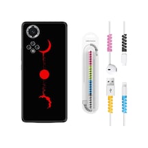 Huawei Nova 9 Kılıf Kablo Koruyuculu Red Moon 1710 Siyah