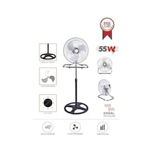 Torima Sf-03 Gümüş Ayarlanabilir 18'' İnc Ayaklı 55w 3 Kademe 3 Pervaneli Vantilatör Fan