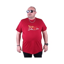 Moc Grande Mocgrande Büyük Beden Sıfır Yaka Tişört Wings 23112 Bordo-Bordo Çok Renkli