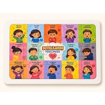 Duygularım İngilizce - 24 Parça Ahşap Puzzle