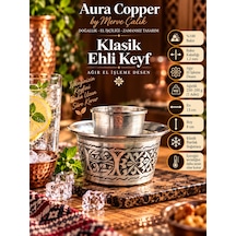 Aura Copper Bakır Ehlikeyf Bardak Soğutucu El İşlemeli Ve Jelli Modeller Açık Gri