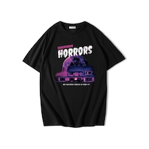 Brz Collection Unisex Oversize Downtown Horrors T-shirt-siyah Siyah