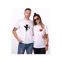 Tshirthane Cupid Heart Sevgili Kombinleri Tshirt Kombini Beyaz