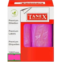 Tanex 12x21 Motex Çizgili Flo Pembe Etiket 800 Adet Diğer