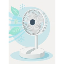 Coverzone Yüksekliği Ayarlanabilir 31cm - 37 Cm Taşınabilir Masaüstü Mini Usb Fan Şarj Edilebilir Telefon Tutucul