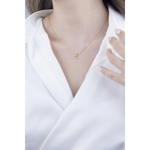 C Harfli Gold Zincir Kolye Altın C Harfli Gold Zincir Kolye Altın