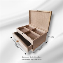 Ahşap-boyanabilir-klipsli-çok Amaçlı Organizer Kutu