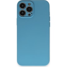 Apple Uyumlu iPhone 13 Pro Kılıf Nano İçi Kadife Silikon Mavi\