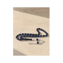 Sürmeli Sıkma Kehribar Tesbih Kapsül Kesim 7x11 Mm Gümüş Kaplama Püskül Mavi Siyah Renk Erkek Hediyelik Tesbih Lacivert - 892391406 Lacivert - 892391406 Lacivert